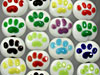 Multicolor Paw Print Glass Beads