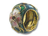 Teal Cloisonne Flower Spacer Bead