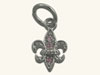 Pink CZ Fleur de Lis Charm