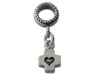 Spacer Bead with Cross and Heart