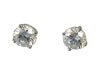7mm Round CZ Silver Post Earrings
