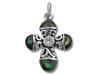 Sterling Silver Cross with Shell and Crystal