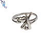 I Love Baseball or Softball Adjustable Ring