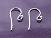 Silver Ear Wire with 2mm Bead
