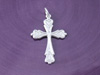 Silver Polished Heart Cross Charm