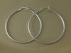 Silver 52mm 2mm Hoop Earrings