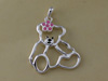 Cut out Bear with Pink Daisy Charm