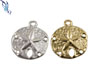 Sand Dollar Charm, gold filled, sterling silver, animal, ocean, rose gold filled