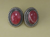 Silver Rhodochrosite Post Earrings