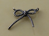 Oxdized Ribbon Bow Link Charm