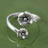 Silver Flower Adjustable Ring