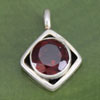 6.5mm Round Faceted Garnet Charm