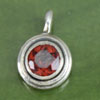 Faceted Round Garnet Charm