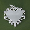Filigree Design Engraveable Heart Charm