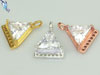 7mm CZ Solitaire Triangle Fringe Pendant