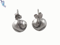 8mm Baseball Earrings