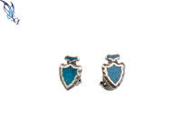 Enamel Inlaid Arrowhead Stud Earrings