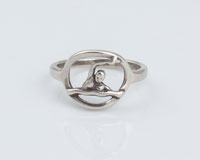 Sterling Silver Swimmer Circle Ring