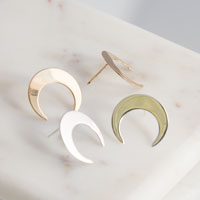 Large Crescent Moon Earrings