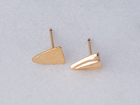 Gold Filled Shield Earrings, plain, textured