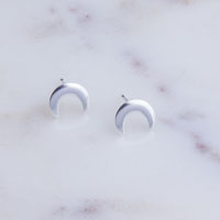 Upside Down Crescent Moon Studs