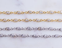 4mm CZ Oval Chain by Foot
