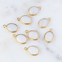 Gold Plated Iridescent Opal Pendant