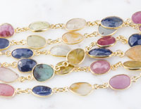 Real Multi Sapphire Chain By Foot