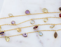 Gemstone Shapes Chain By Foot
