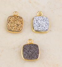 Square Druzy Pendant Charm