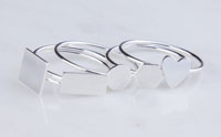 Geometric Shape Silver Band Ring