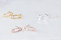 Tiny safety pin earring component