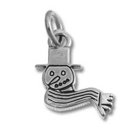 Sterling Silver Snowman with Scarf Charm