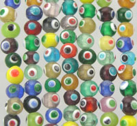 Round with Dots Glass Beads