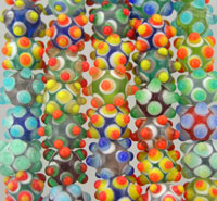 Round Glass Beads with Dots