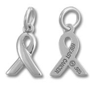 Sterling Silver Breast Cancer Awareness Ribbon Pendant
