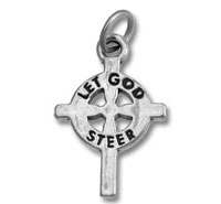 Let God Steer Cross Charm