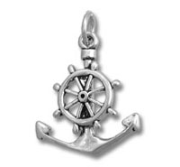 Sterling Silver Wheel with Anchor Charm