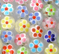 Multi-Color Daisy Glass Beads