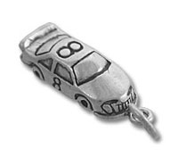 Sterling Silver Race Car Charm