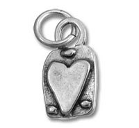 Sterling Silver Heart Tag Charm
