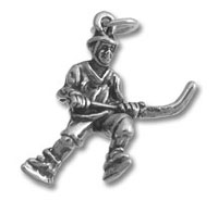 Sterling Silver Hockey Player Charm