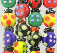 Multi-Color Ladybug Glass Bead