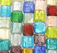 Multi-Color Glass Bead Foil Square Design