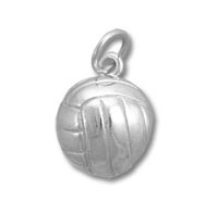 Sterling Silver Shiny Volleyball Charm