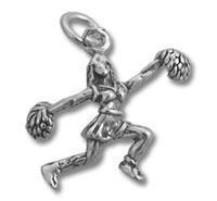 Sterling Silver Cheerleader Charm