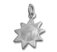 Sterling Silver Shiny Sun Charm