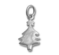 Sterling Silver Shiny Christmas Tree Charm