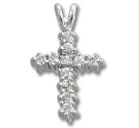 Silver CZ Cross Pendant