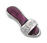 Purple Enamel Pava Cubic Zirconia High Heel